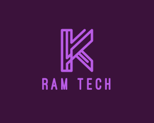 Tech Data Letter K  logo design