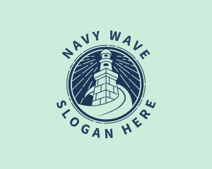 Nostalgic Lighthouse Waves logo design