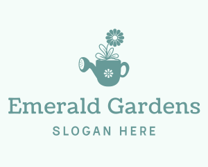 Watering Can Garden Plant  logo design