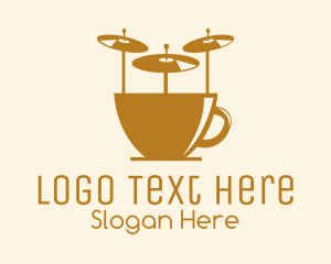 Playlist - Drum Music Cafe logo design