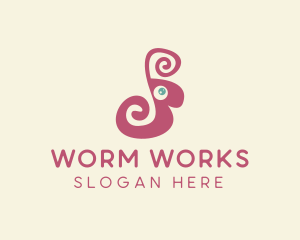 Worm - Animal Kiddie Snail logo design