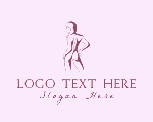 Waxing Hair Removal - Minimalist Sexy Nude logo design