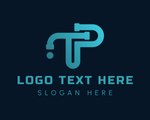 Sink - Pipe Letter TP Monogram logo design