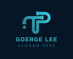 Drainage - Pipe Letter TP Monogram logo design