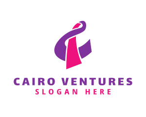 Pink Stylish C logo design