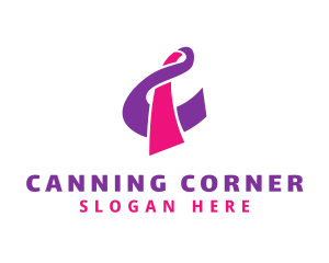 Pink Stylish C logo design