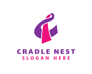 Pink Stylish C logo design