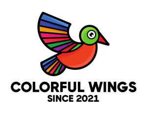 Colorful Wing Bird logo design