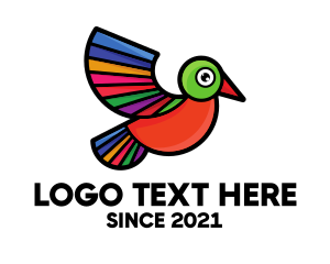 Flying - Colorful Wing Bird logo design