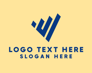 Blue - Generic Modern Letter V Business logo design