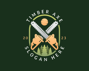 Forest Logging Chainsaw logo design