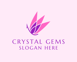 Butterfly Crystal Wings logo design