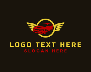 Car - Racing Car Wings logo design
