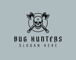 Skull Axe Hunter logo design