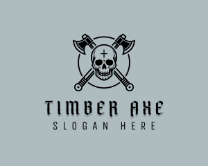 Skull Axe Hunter logo design