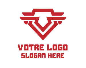 Ancient - Red Tribal Pentagon Symbol logo design