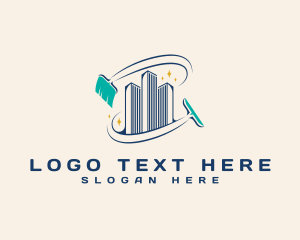 Cleaning - Housekeeping Cleaning Building logo design