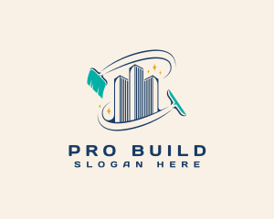 Housekeeping Cleaning Building logo design