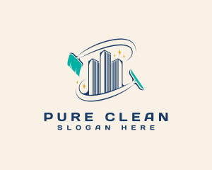 Housekeeping Cleaning Building logo design