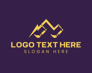 Tools - Backhoe Construction Mountain logo design