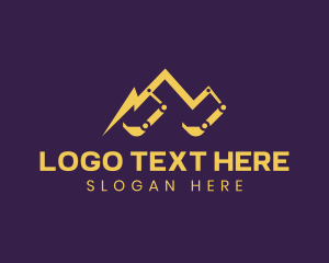Loader - Backhoe Construction Mountain logo design