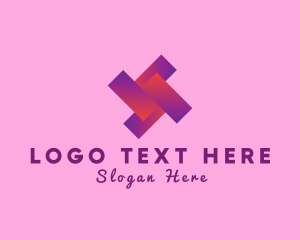 Polygonal - Gradient Geometric Cross logo design