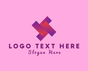 Tile - Gradient Geometric Cross logo design