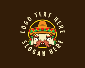 Mustache - Mexican Sombrero Taco logo design