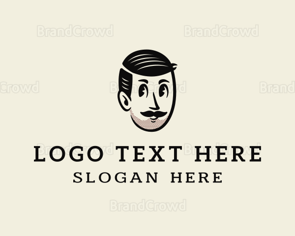 Barber Man Mustache Logo