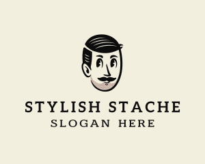 Barber Man Mustache  logo design