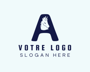 Blue Unicorn Letter A Logo