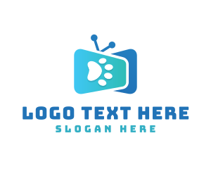 Dog - Paw Print TV Media logo design