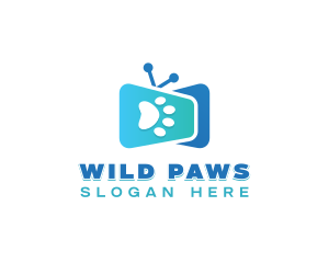 Paw Print TV Media logo design