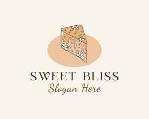 Floral Cake Dessert logo design