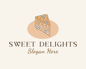 Floral Cake Dessert logo design