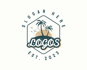 Vacation - Resort  Beach Island logo design