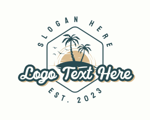 Post Stamp - Resort  Beach Island logo design