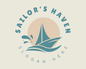 Beach Boat Sailing logo design