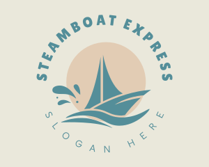 Steamboat - Beach Boat Sailing logo design