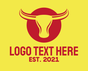 Cattle Brand - Strong Red Bull logo design