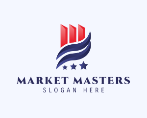 American Stock Market Graph  logo design