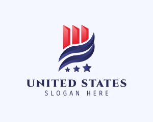States - American Stock Market Graph logo design
