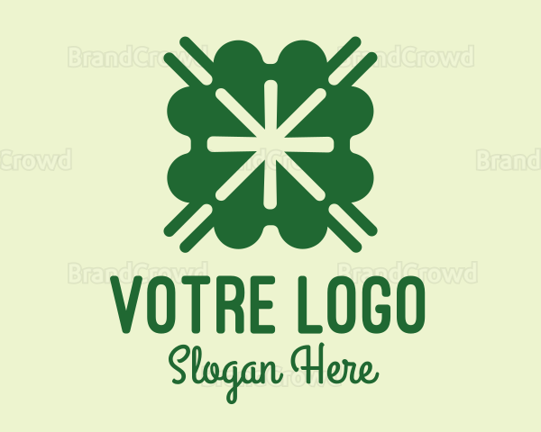 Green Lucky Clover Logo