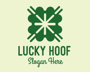 Green Lucky Clover  logo design