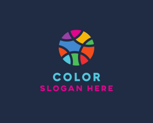 Colorful Mosaic Circle Ball Logo
