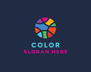 Colorful Mosaic Circle Ball logo design