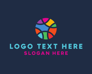 Global - Colorful Mosaic Circle Ball logo design