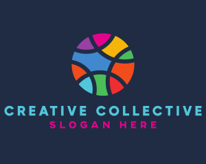 Colorful Mosaic Circle Ball logo design