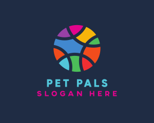 Colorful Mosaic Circle Ball logo design