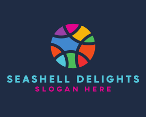 Colorful Mosaic Circle Ball logo design